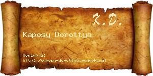 Kaposy Dorottya névjegykártya